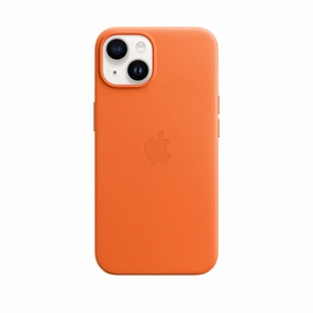Drop Resistant Leather Case - Orange - Iphone 15 Series