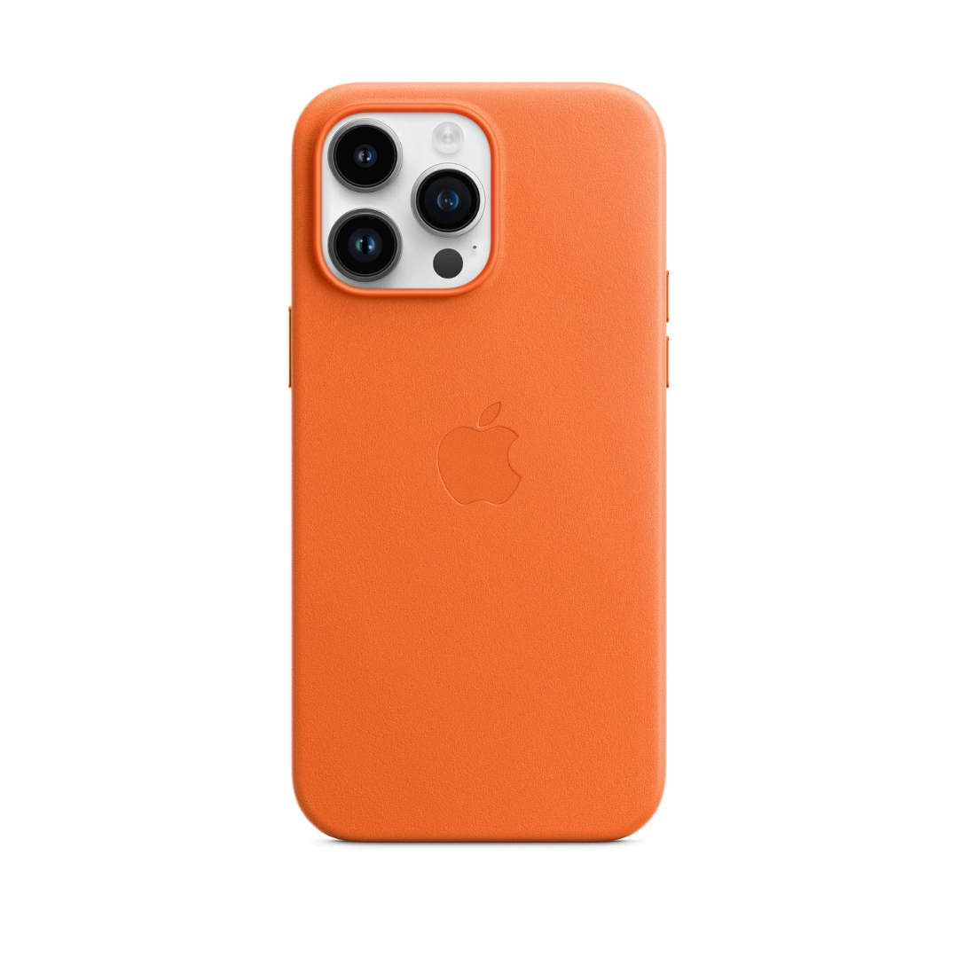 Screen Guard Leather Case - Orange - Iphone 15 Series
