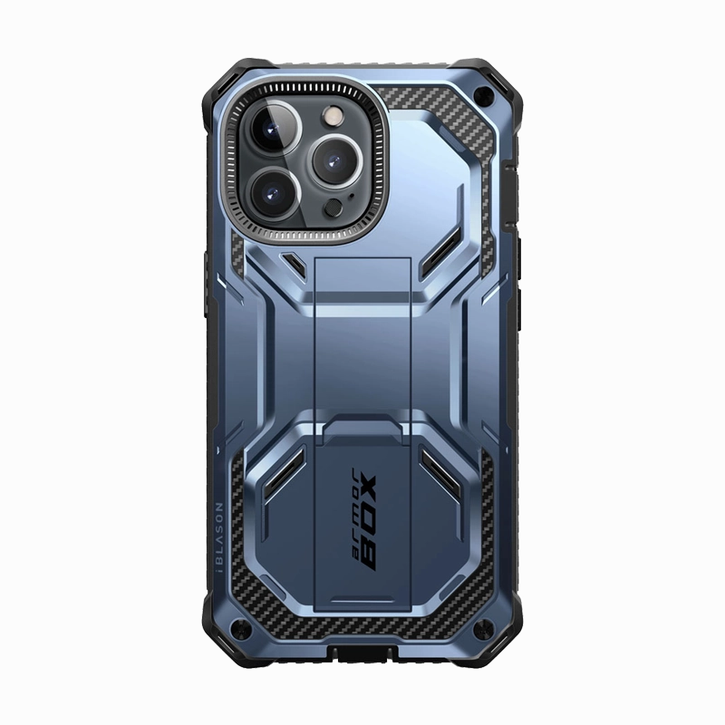 Raised Edges Iphone 14 Pro Max Armorbox Case - Metallic Blue