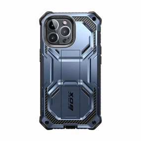 Raised Edges Iphone 14 Pro Max Armorbox Case - Metallic Blue
