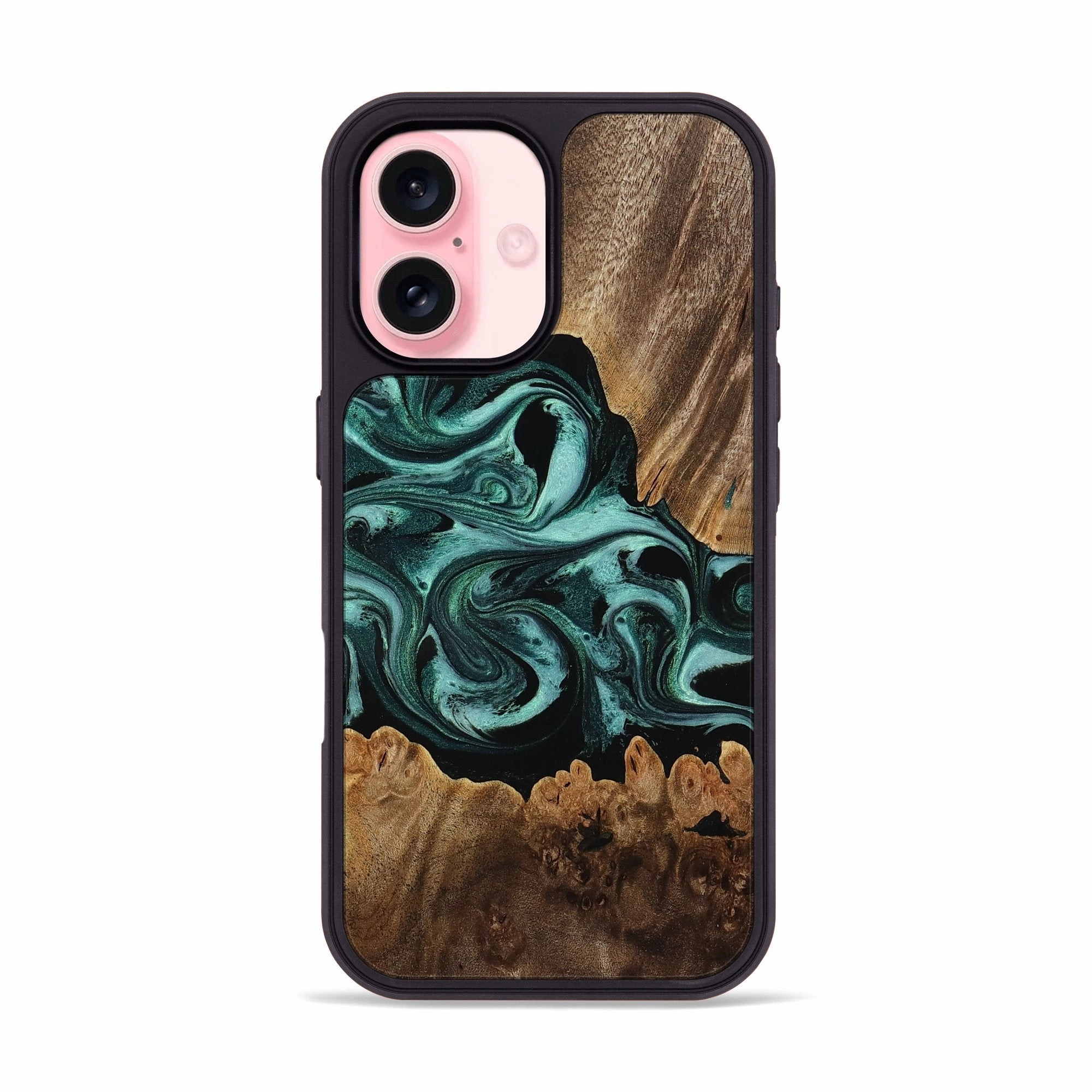 Iphone 16 Wood Phone Case - Lizzie (Green, 770841) Easy Apply