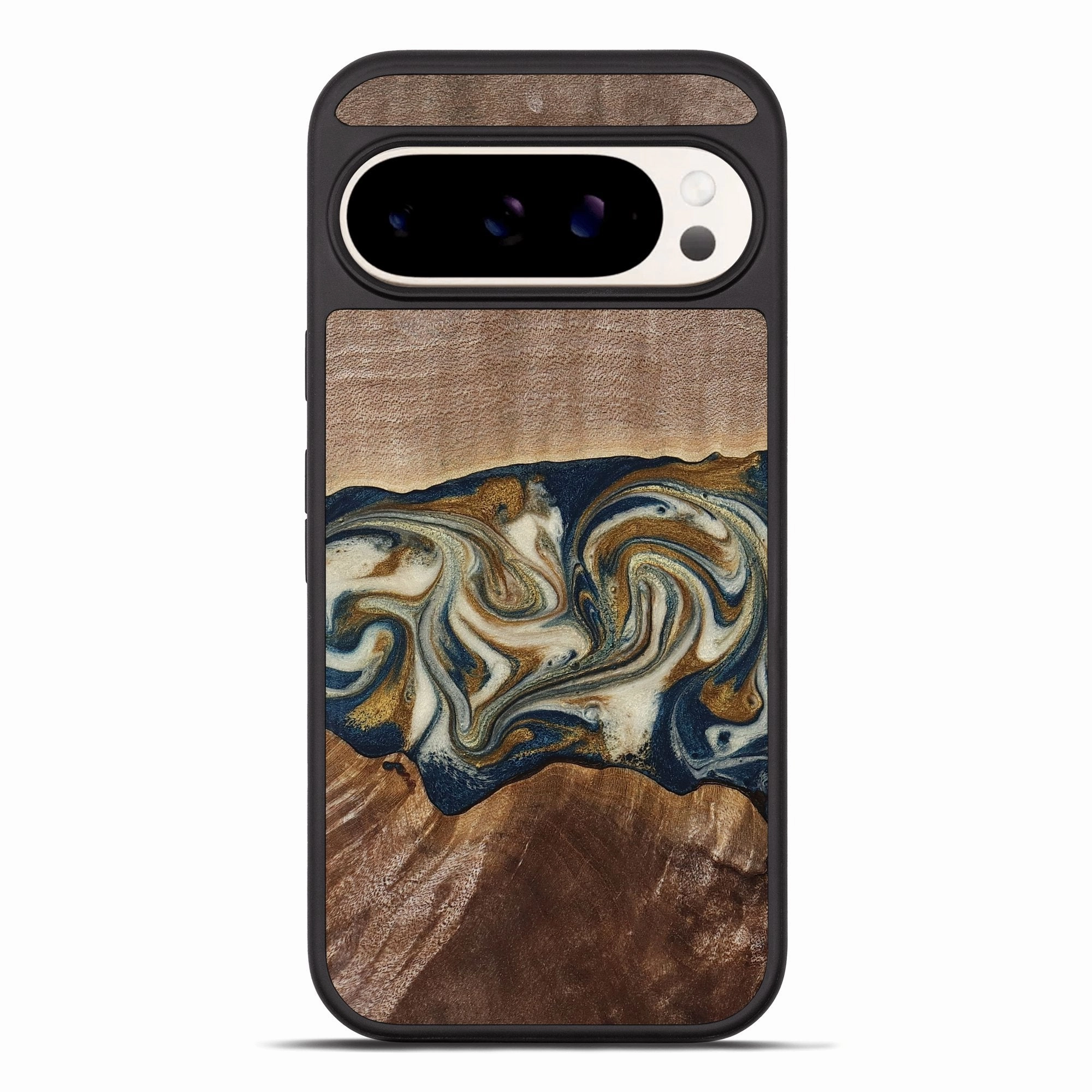 Pixel 10 Pro Xl Wood Phone Case - Karri (Teal & Gold, 771603) Scratch Proof