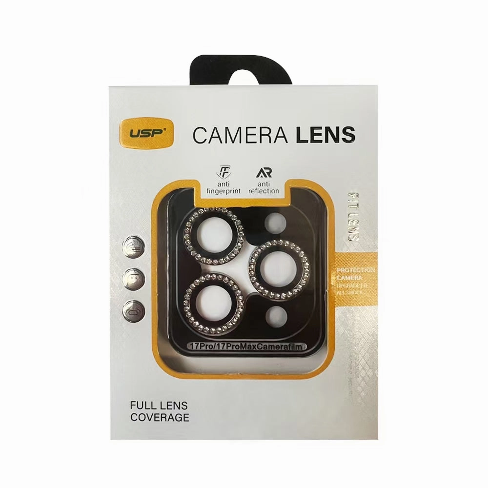Usp Camera Lens Protector For Iphone 17 Pro / 17 Pro Max Crystal Style Individual Ring Cover (Tempered Glass) Reinforced Corners