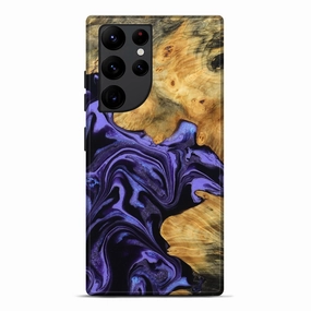 Galaxy S22 Ultra Wood Live Edge Phone Case - Rudolph (Purple, 781260) Bubble Resistant Film
