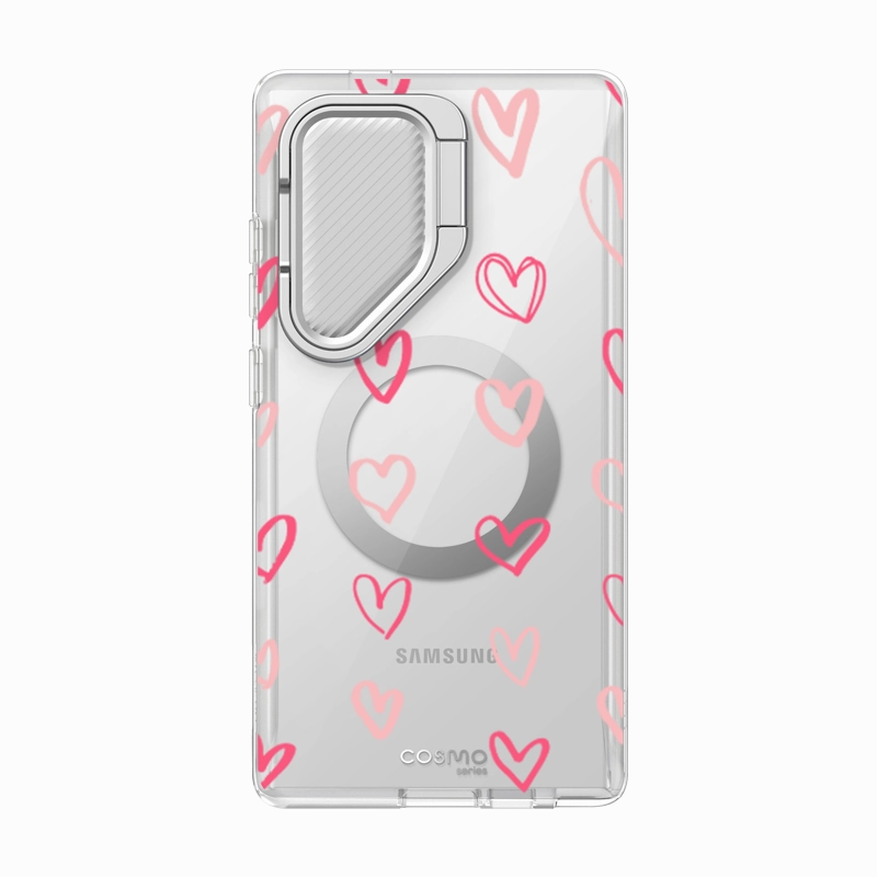 Anti Blue Light Galaxy S24 Ultra Cosmo Clear Phone Case - Hearts
