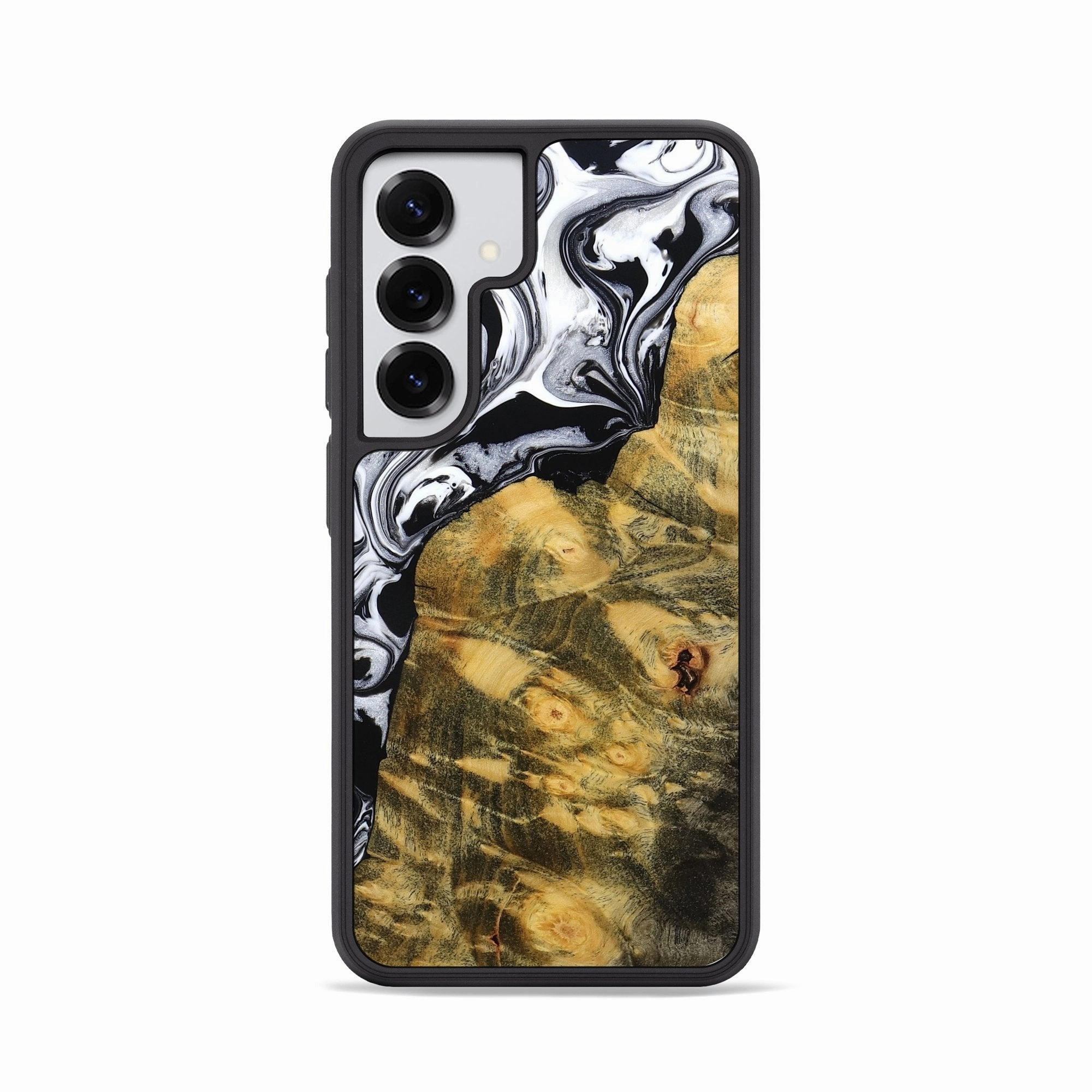 Anti Finger Oil Anti Yellowing Film Galaxy S25 Wood Phone Case - Joel (Black & White, 772543)