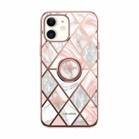 Iphone 12 Mini Cosmo Snap Case - Marble Pink Shock Absorbing Fingerprint Shield