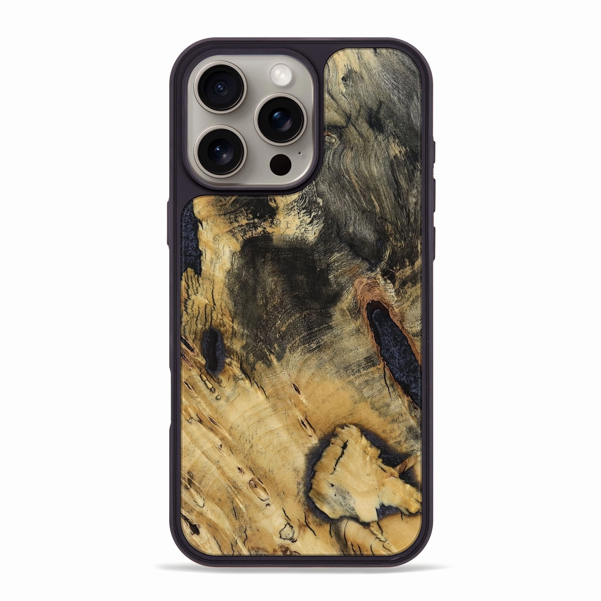 Privacy Screen Anti Scratch Coating Iphone 16 Pro Max Wood Phone Case - Lolita (Wood Burl, 781324)