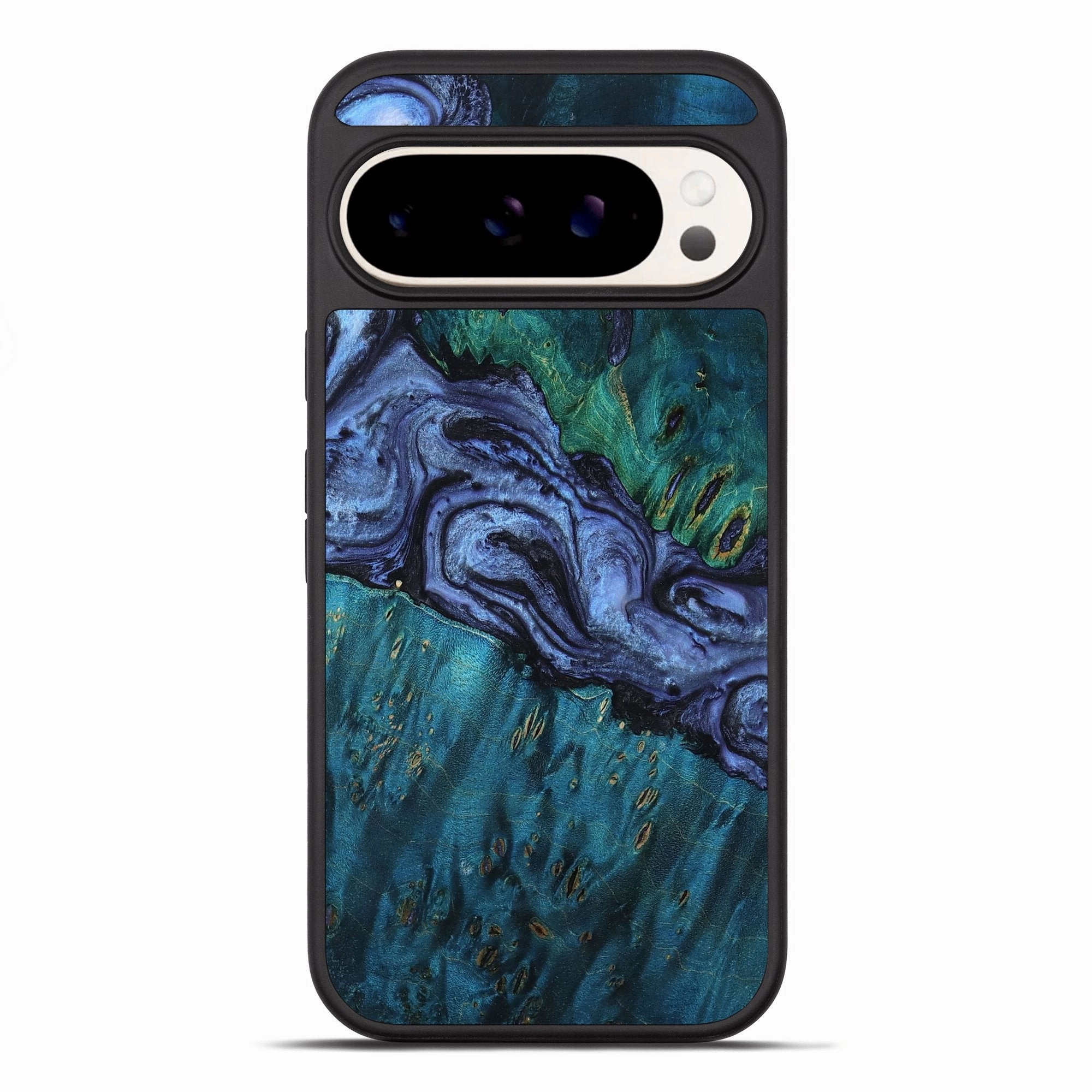 Pixel 10 Pro Xl Wood Phone Case - Laraine (Blue, 781778) Self Healing Tempered Screen Protector