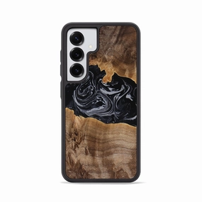Edge to Edge Protection Galaxy S25 Wood Phone Case - Aleyna (Black & White, 770904)