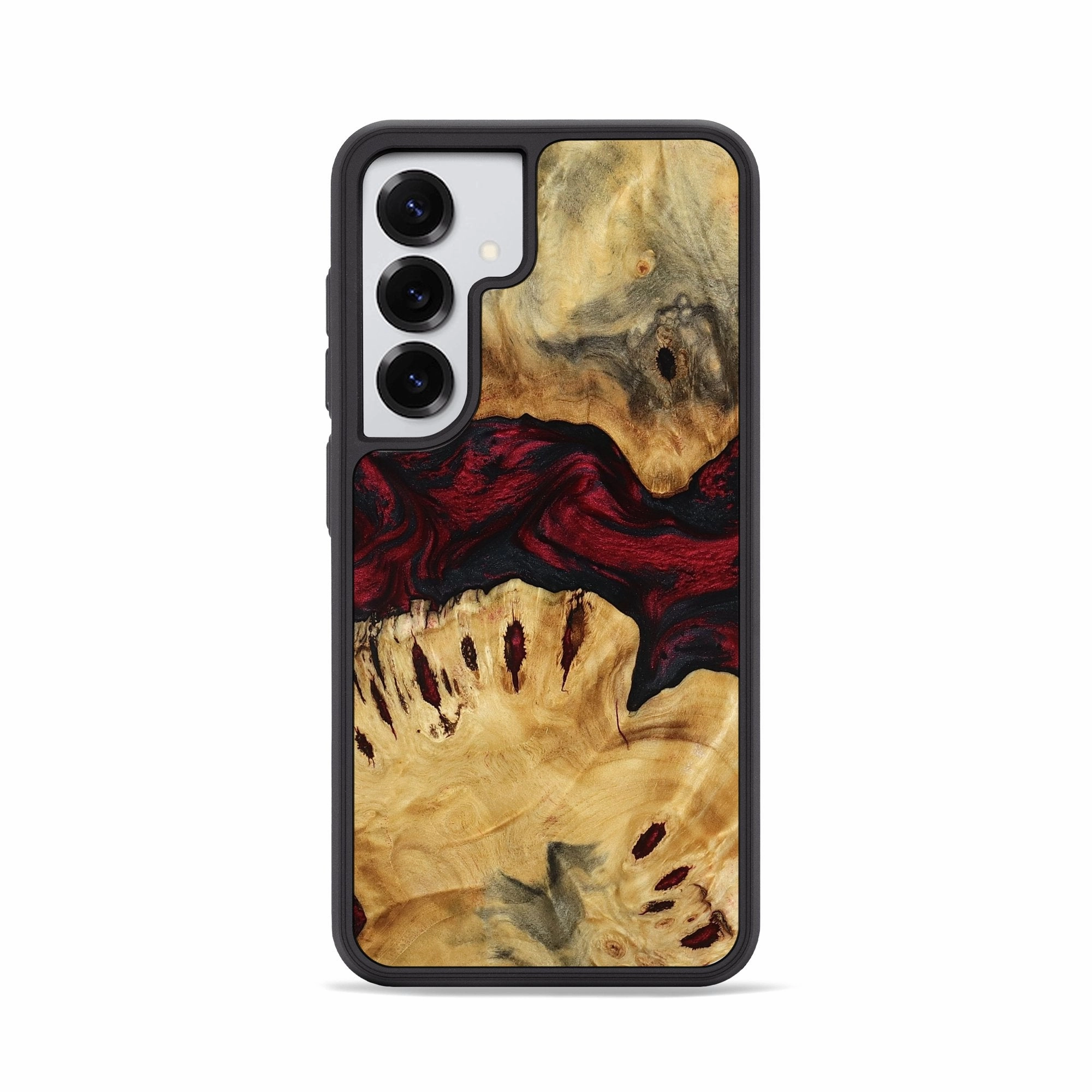 Anti Reflection Shockproof Galaxy S25 Wood Phone Case - Benita (Red, 780962)
