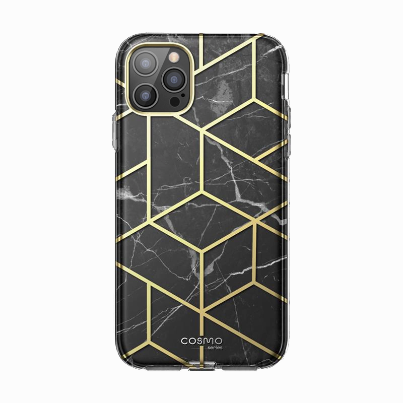 Soft Edge Anti Scratch Coating Iphone 12 Pro Cosmo Case - Marble Black