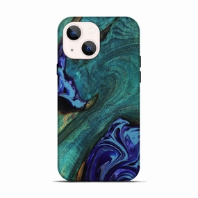 Anti Finger Oil Iphone 13 Wood Live Edge Phone Case - Boston (Blue, 779186)