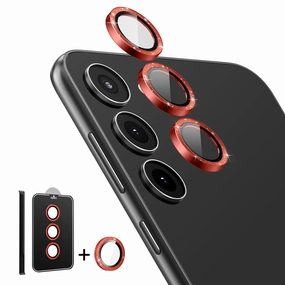 Tempered Glass Camera Lens Protector For Galaxy S23/S23 Plus-Glitter Red HD Clarity