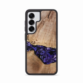Galaxy S25 Wood Phone Case - Kamron (Purple, 779233) Grip Friendly Anti Reflection Coating