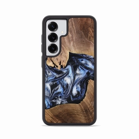 Galaxy S25 Wood Phone Case - Kelly (Blue, 765358) Crystal Clear