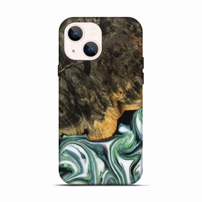 Anti Scratch Shield Edge Protection Iphone 13 Wood Live Edge Phone Case - Rodney (Green, 759932)