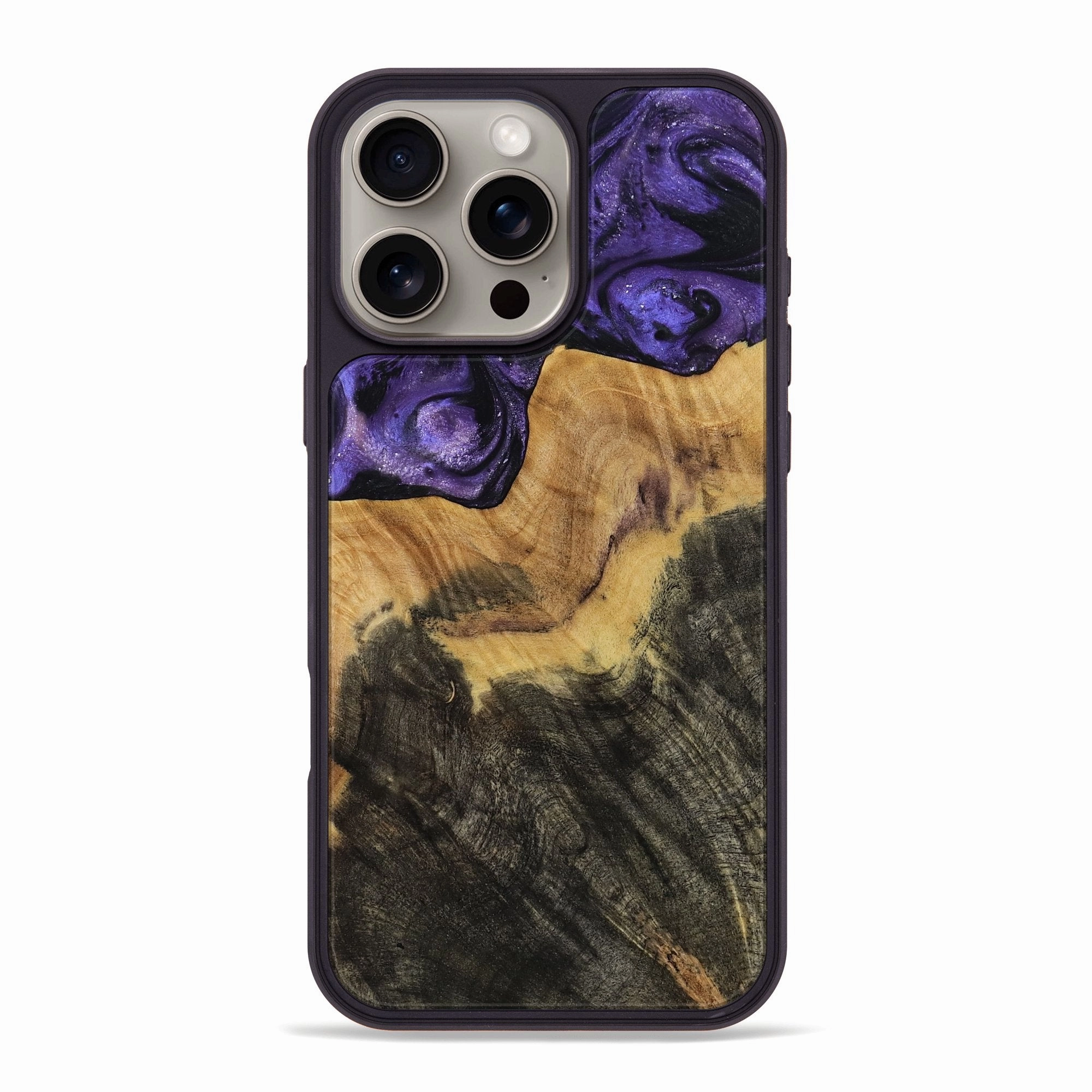 Shock Guard Iphone 16 Pro Max Wood Phone Case - Estell (Purple, 772083)
