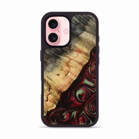 Bubble Resistant Film Anti Blue Light Iphone 16 Wood Phone Case - Britany (Red, 776777)
