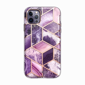 Iphone 14 Pro Max Cosmo Case - Marble Purple Easy Apply
