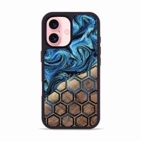 Anti Finger Grease Anti Shock Screen Iphone 16 Wood Phone Case - Breana (Pattern, 780513)