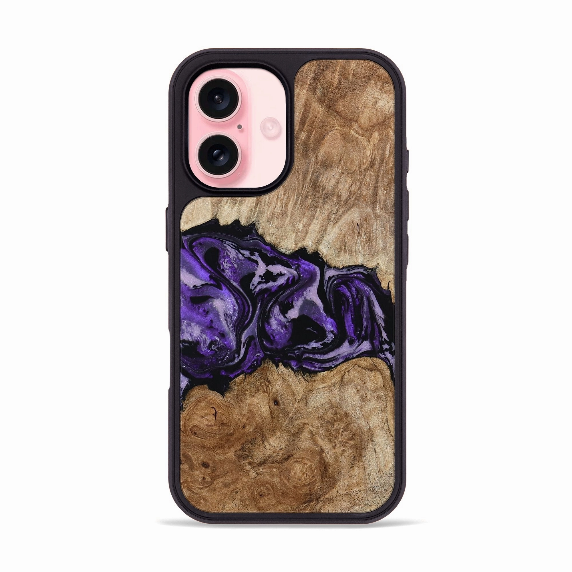 Iphone 16 Wood Phone Case - Byron (Purple, 780234) Screen Defense