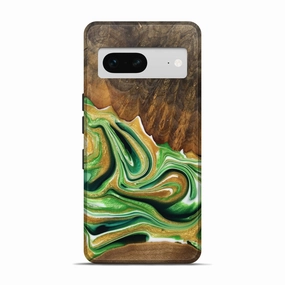 Pixel 7 Wood Live Edge Phone Case - Bertram (Green, 750333) Ultra Thin Protective Layer