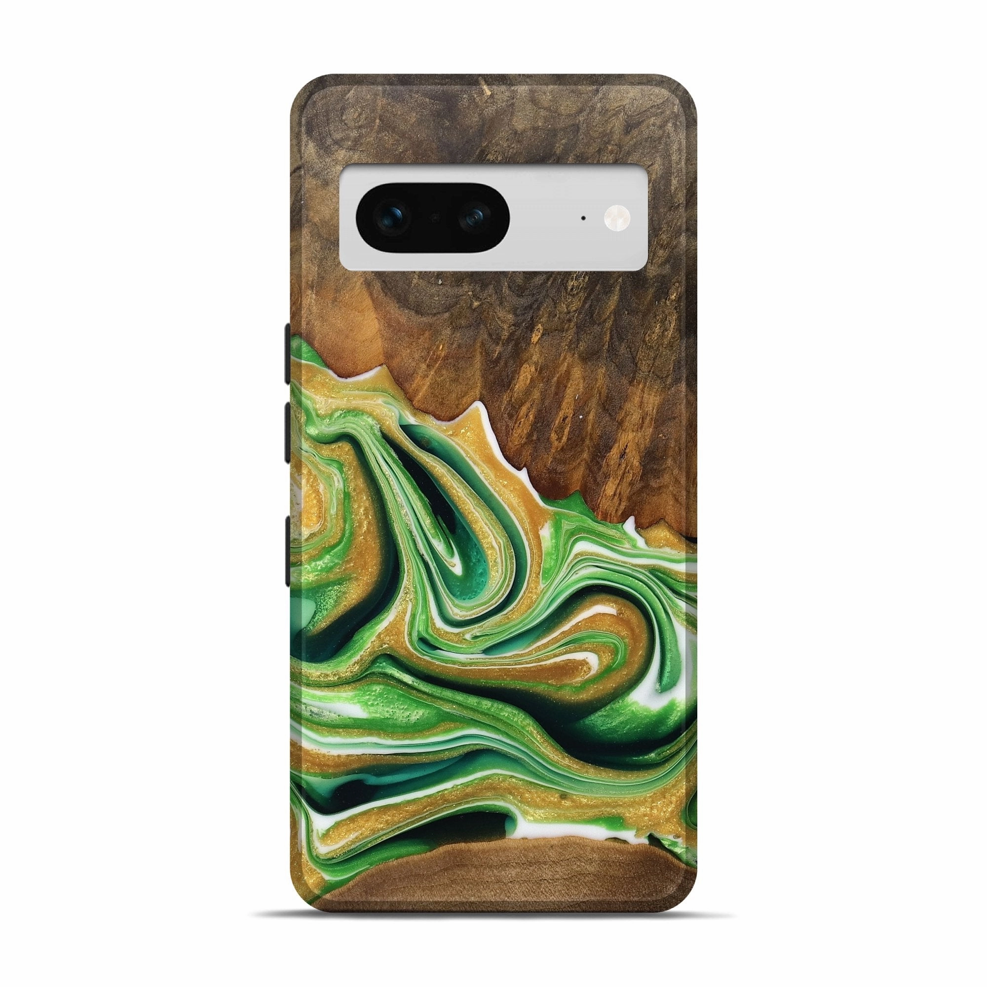 Pixel 7 Wood Live Edge Phone Case - Bertram (Green, 750333) Ultra Thin Protective Layer