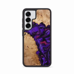 Anti Finger Mark Film Fingerprint Resistant Coating Galaxy S25 Wood Phone Case - Keyla (Purple, 773342)