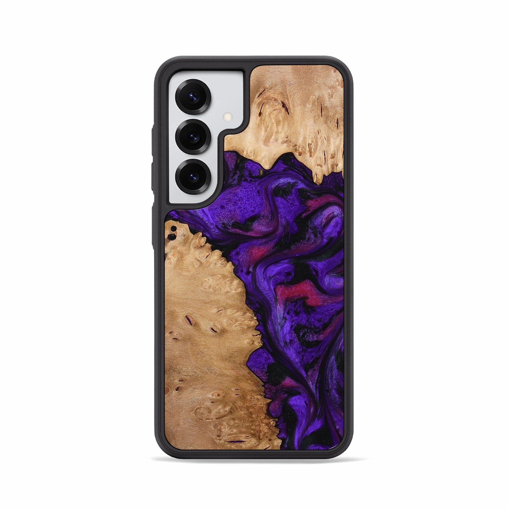 Anti Finger Mark Film Fingerprint Resistant Coating Galaxy S25 Wood Phone Case - Keyla (Purple, 773342)