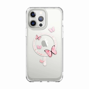 Iphone 13 Pro Halo Mag Case - Butterfly Pink Easy Installation