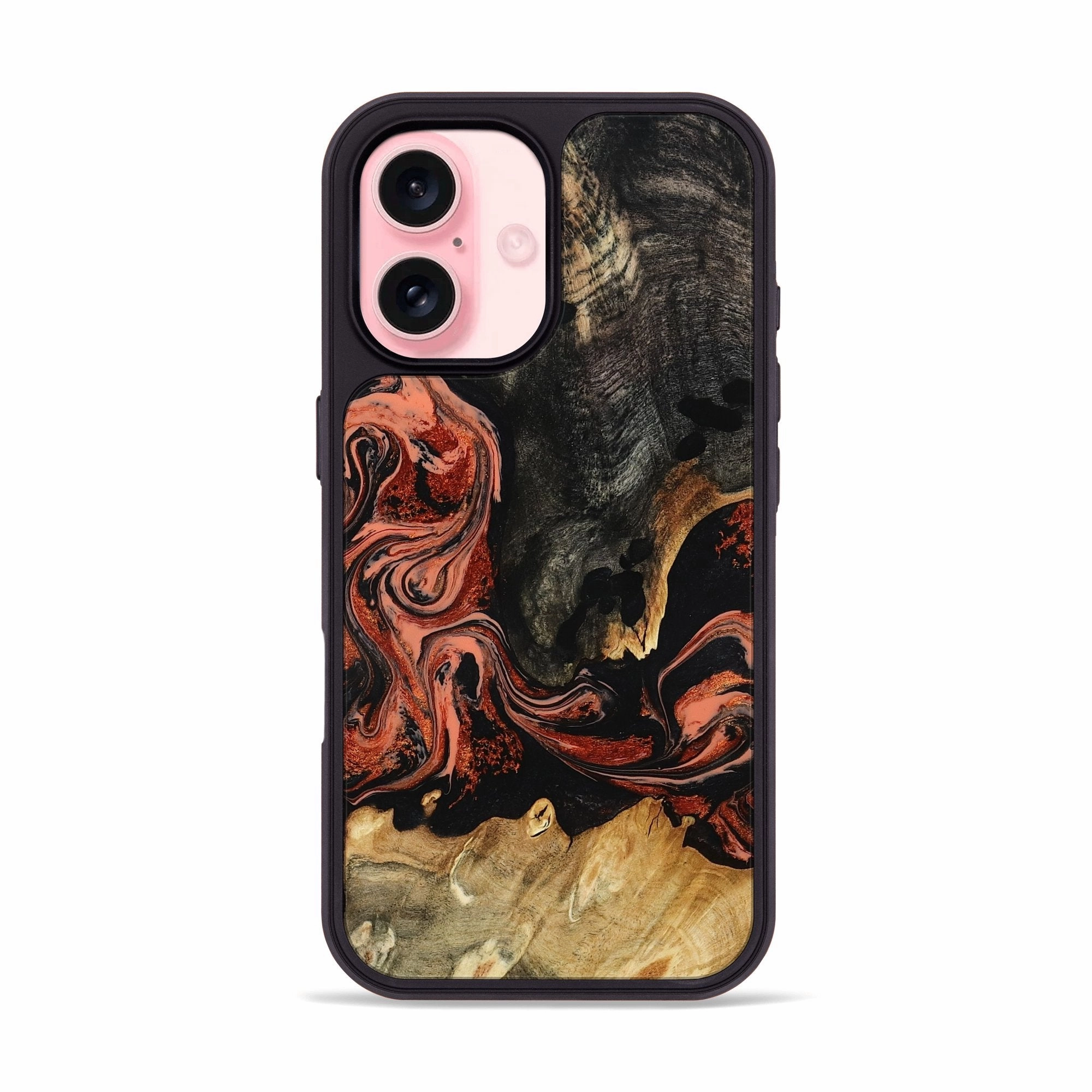 Iphone 16 Wood Phone Case - Racheal (Red, 781652) Anti Finger Mark Film