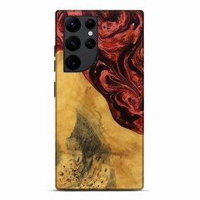 Galaxy S22 Ultra Wood Live Edge Phone Case - Lydia (Red, 777335) HD Screen Protector