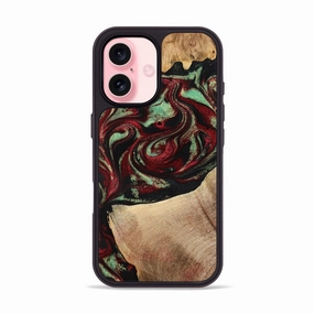 Grip Friendly Iphone 16 Wood Phone Case - Cindy (Red, 776984)