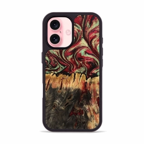 Anti Oil Film Iphone 16 Wood Phone Case - Esther (Red, 778558)