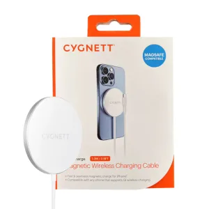 Cygnett 15W Magsafe Wireless Charging Cable - White 1.2M Cable Guard Desktop Charger