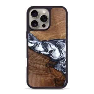 Iphone 16 Pro Max Wood Phone Case - Aiden (Black & White, 781634) Anti Reflection Coating