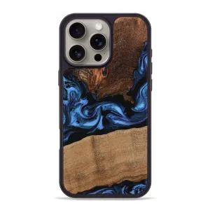Iphone 16 Pro Max Wood Phone Case - Tony (Blue, 781786) Anti Finger Streak Bubble Free Screen