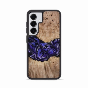 Galaxy S25 Wood Phone Case - Steven (Purple, 781646) Anti Fingerprint Screen Scratch Proof