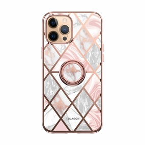 Iphone 12 Pro Cosmo Snap Case - Marble Pink Bubble Resistant Film