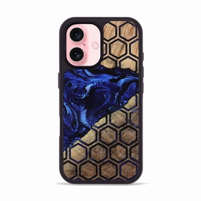 Anti Finger Grease Film Bubble Free Screen Iphone 16 Wood Phone Case - Margot (Pattern, 775922)