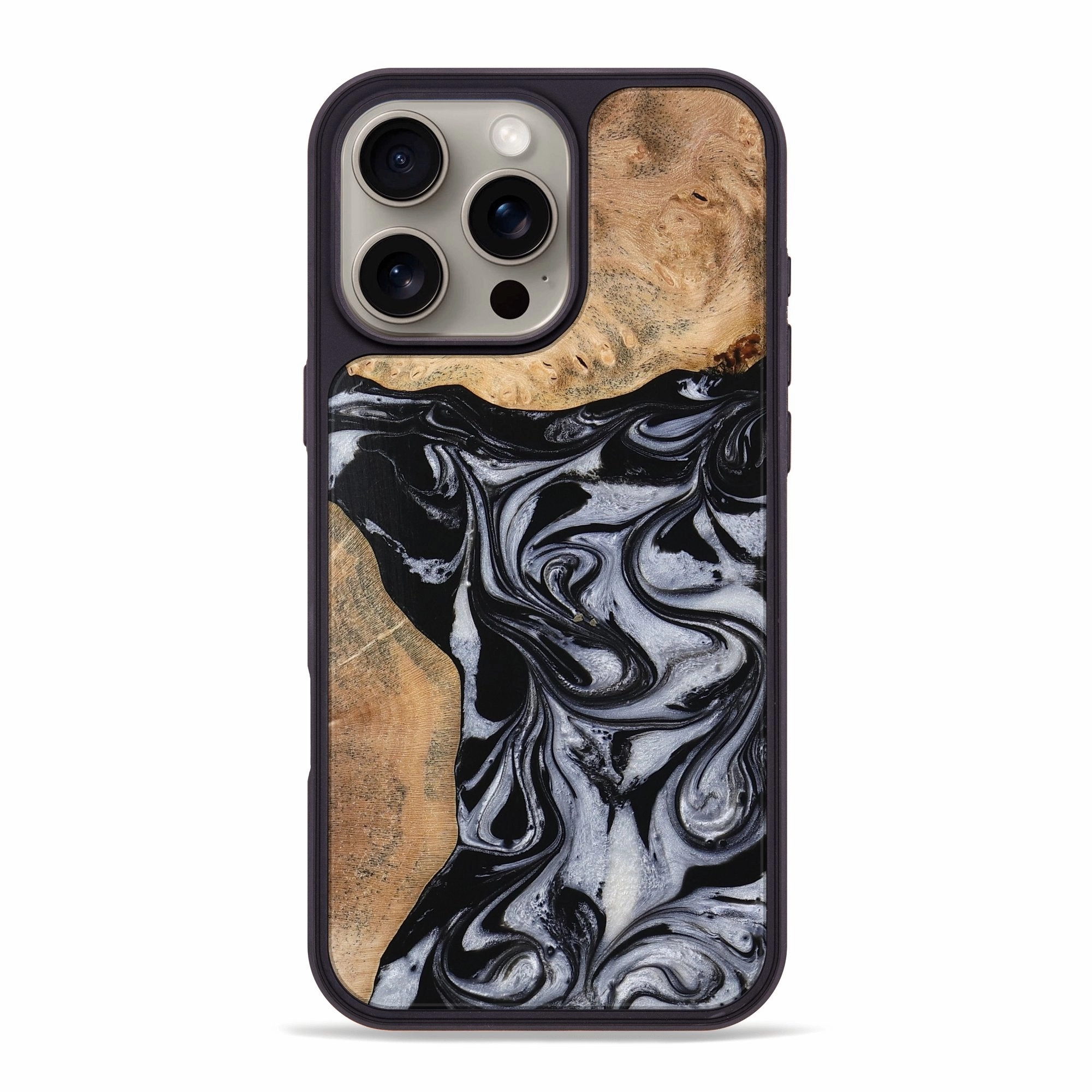 Bubble Free Iphone 16 Pro Max Wood Phone Case - Remy (Black & White, 773309)