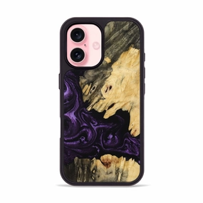 Protective Screen Iphone 16 Wood Phone Case - Herman (Purple, 769458)