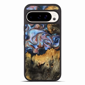 Anti Finger Stain Smooth Touch Film Pixel 10 Pro Xl Wood Phone Case - Diann (Teal & Gold, 780982)