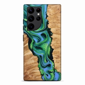 Smooth Touch Galaxy S22 Ultra Wood Live Edge Phone Case - Bobby (Green, 777967)