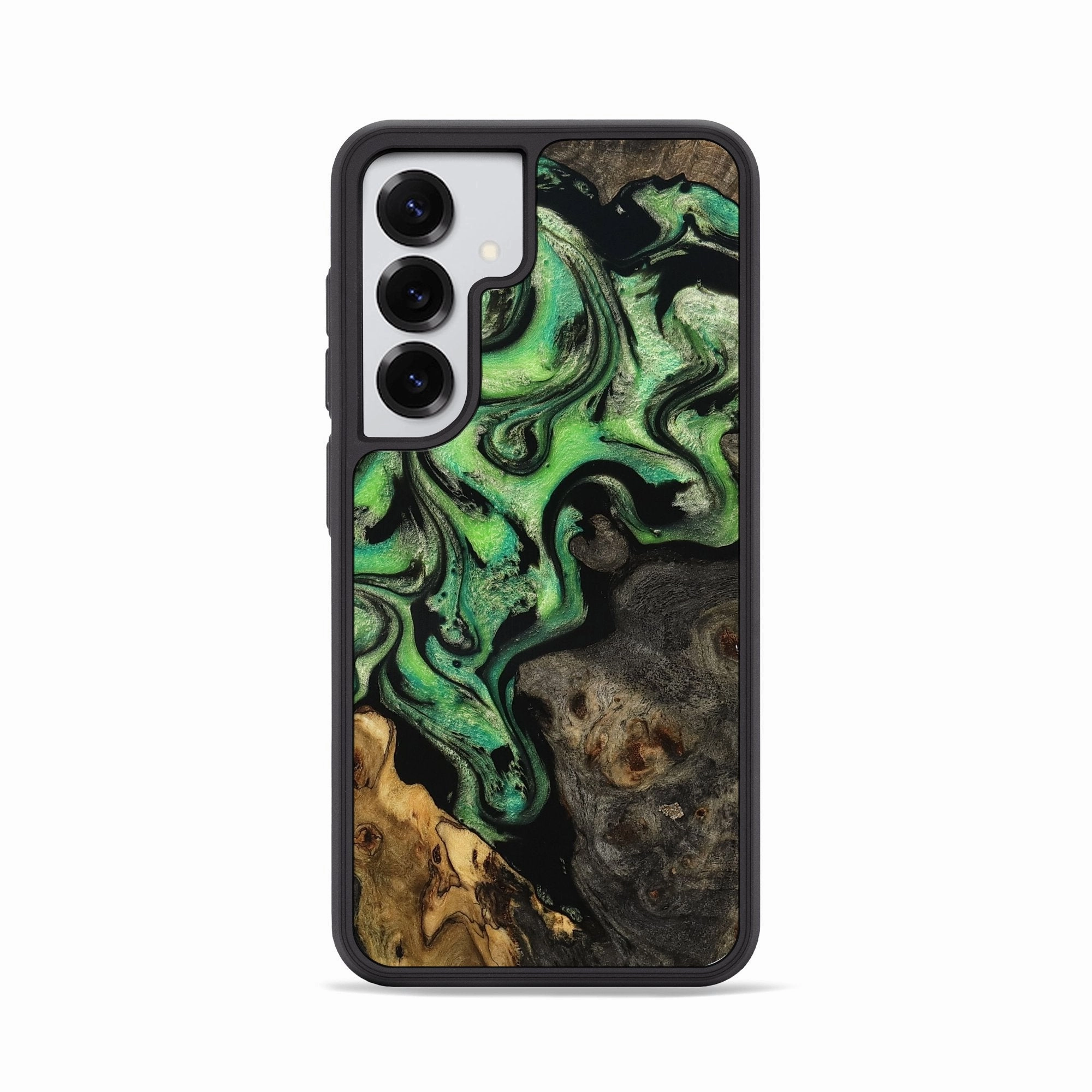 Scratch Resistant Anti Finger Smudge Galaxy S25 Wood Phone Case - Aziel (Green, 781738)