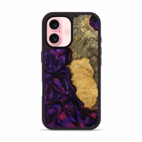 Iphone 16 Wood Phone Case - Arlie (Purple, 770997) Scratch Resistant Glass Shockproof