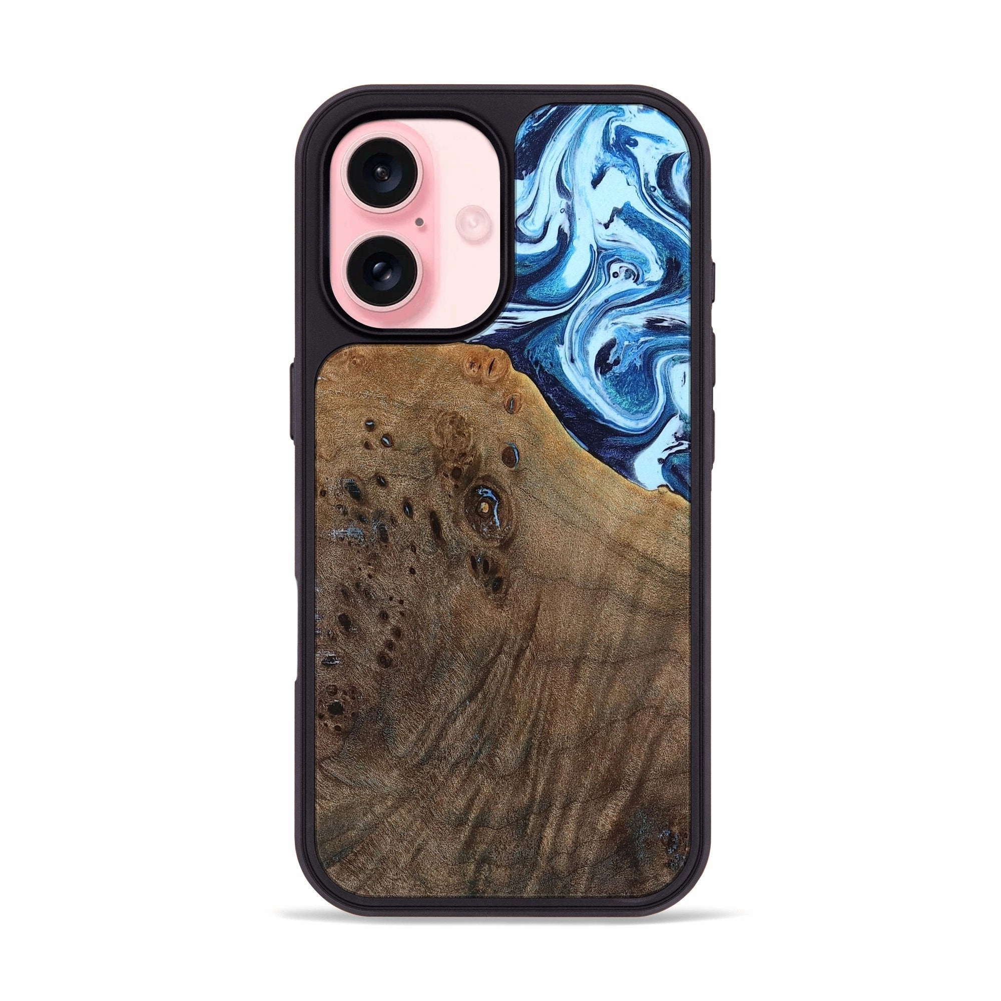 Iphone 16 Wood Phone Case - Carina (Blue, 771663) Protective Screen