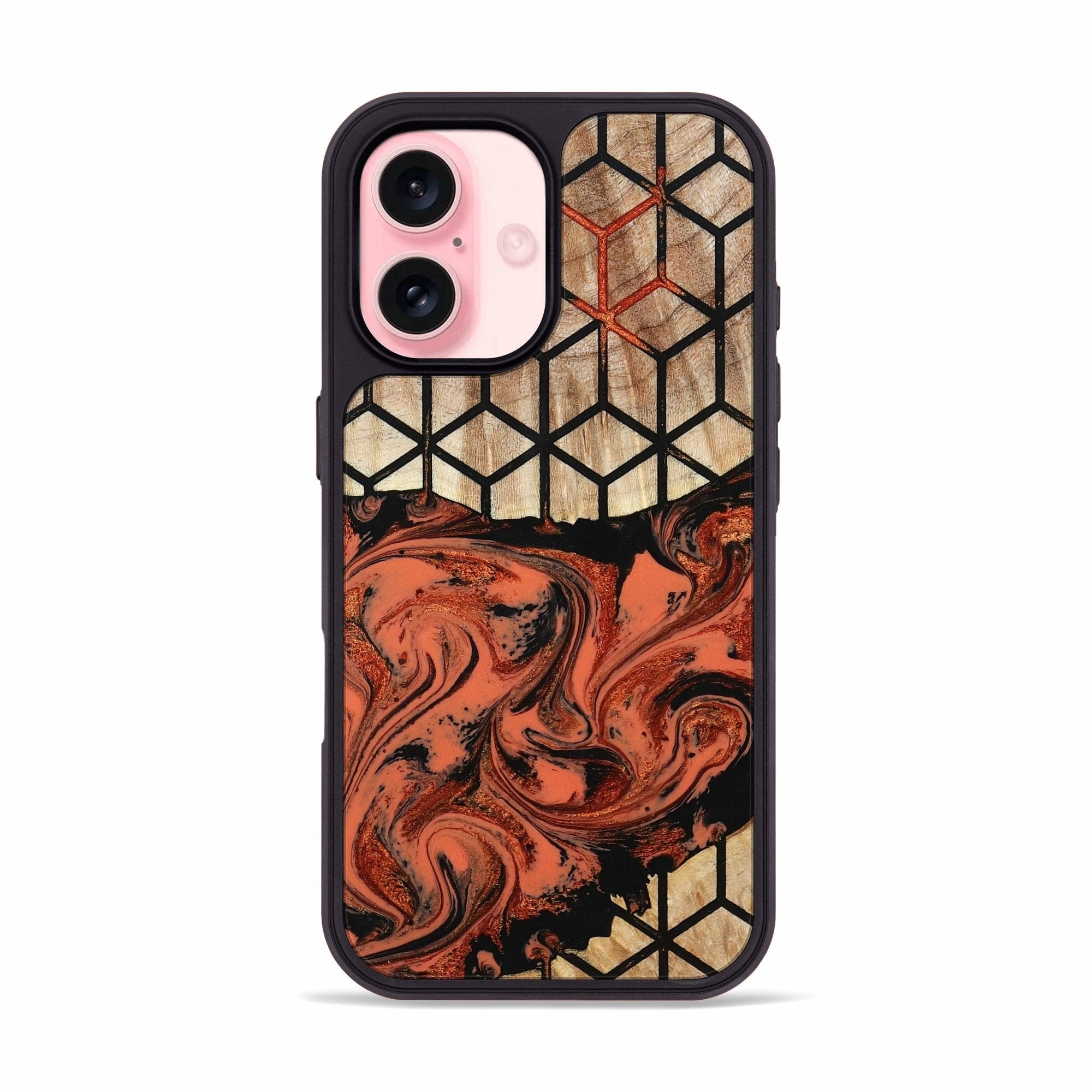 Oleophobic Coating Iphone 16 Wood Phone Case - Eliam (Pattern, 781688)