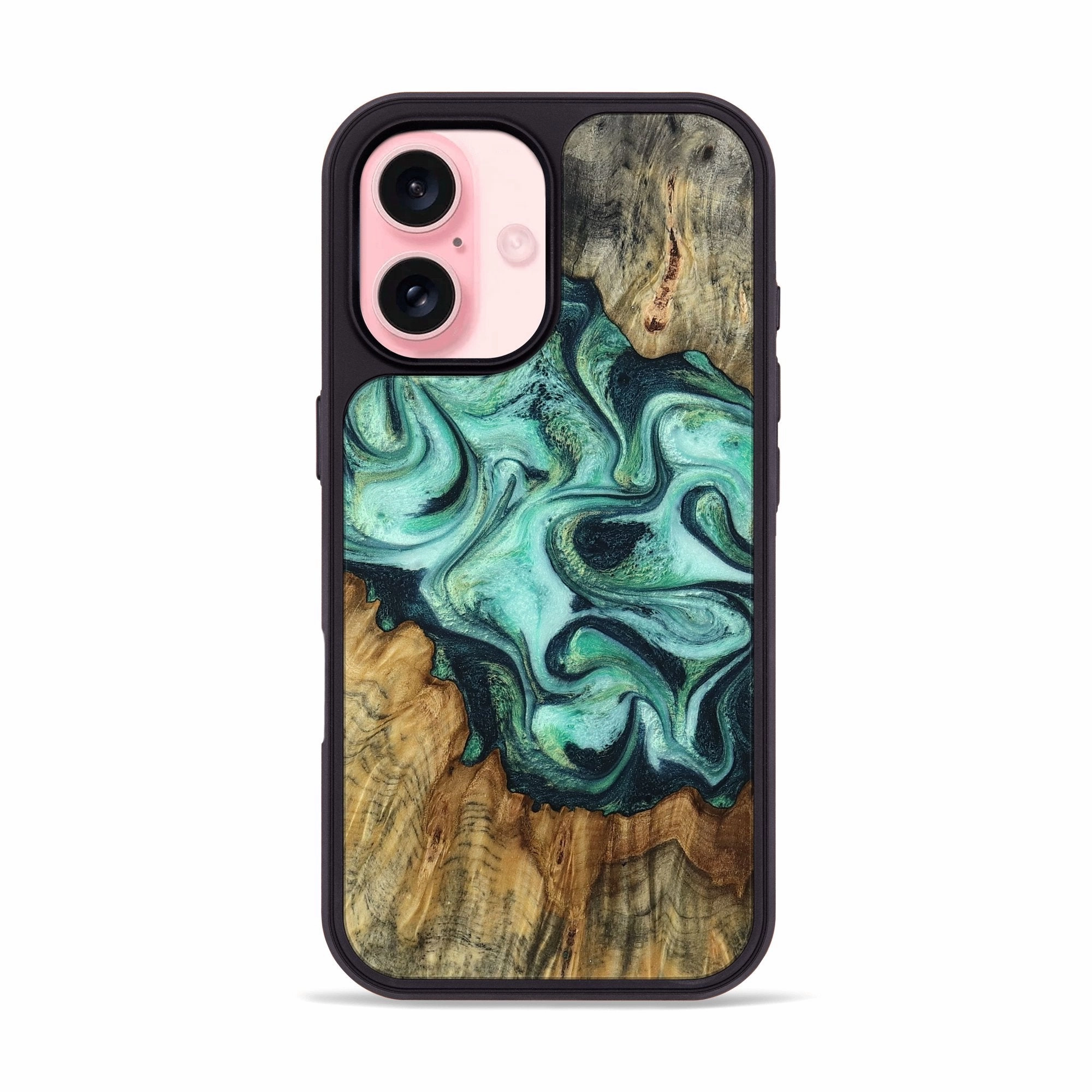 HD Clarity Bubble Free Iphone 16 Wood Phone Case - Lesia (Green, 780707)